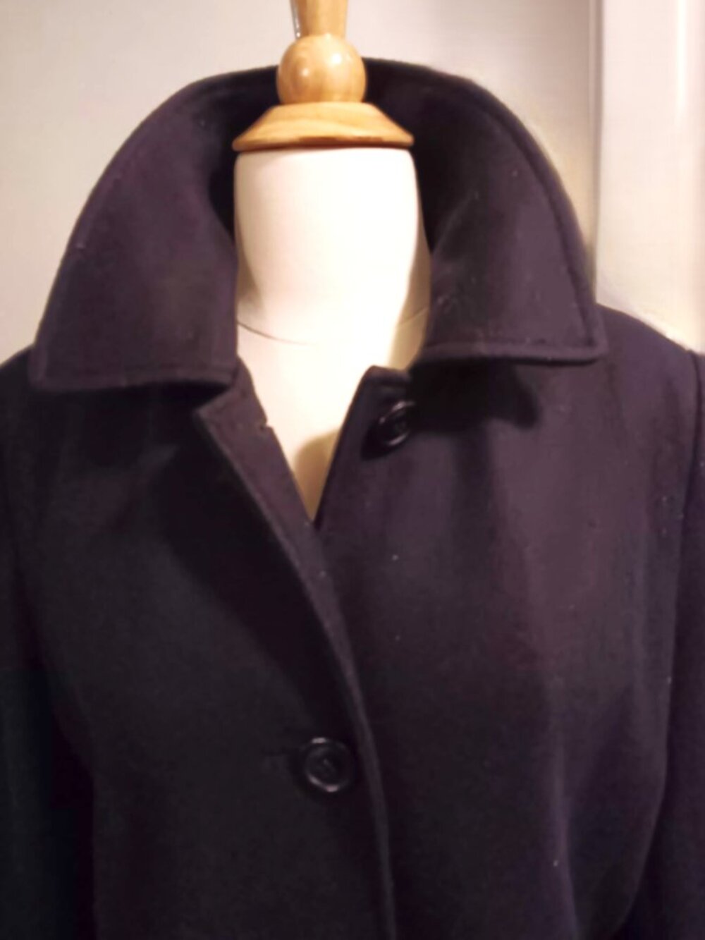 Peacoat, Collection by Gallery, size M, 80% wool, black, single breasted.